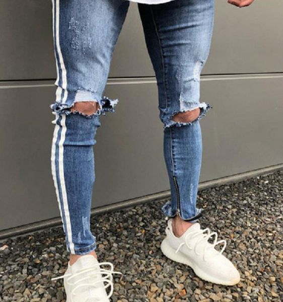 men's jeans men's side stripes ripped skinny biker sky blue classic pencil pants street locomotive denim trousers dating men busin
men's jeans men's side stripes ripped skinny biker sky blue classic pencil pants street locomotive denim trousers dating men busin