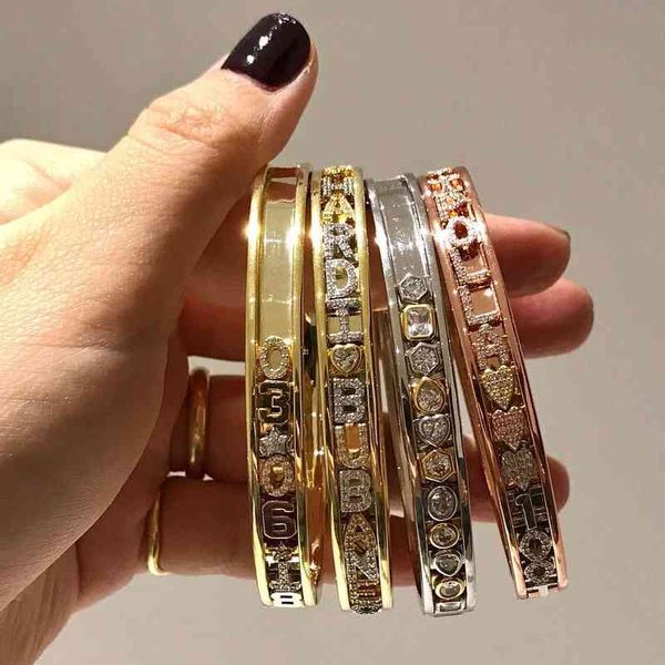 duoying oem brazalete pulseras personality custom cz zirconia slide letter charms sliding bangle charm bracelet, Golden;silver
duoying oem brazalete pulseras personality custom cz zirconia slide letter charms sliding bangle charm bracelet, Golden;silver