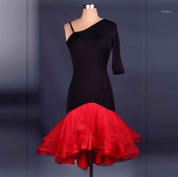 one-shoulder fashion ballroom dress women dance romantic latin skirt rumba qiaqia samba costume practice dancewear 3 color b01071, Black;red
one-shoulder fashion ballroom dress women dance romantic latin skirt rumba qiaqia samba costume practice dancewear 3 color b01071, Black;red