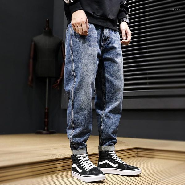 japanese style fashion men jeans retro blue loose fit denim harem pants homme streetwear vintage designer jeans men1
japanese style fashion men jeans retro blue loose fit denim harem pants homme streetwear vintage designer jeans men1