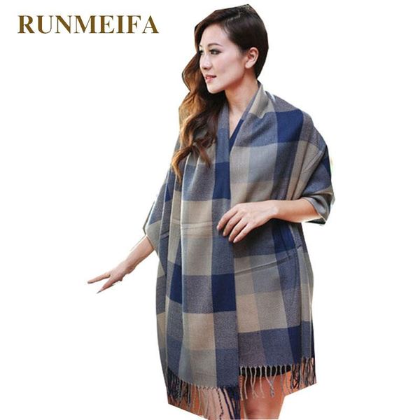 scarves runmeifa fashion wool winter scarf women spain design plaid thick shawls foulard femme for ladies, Blue;gray
scarves runmeifa fashion wool winter scarf women spain design plaid thick shawls foulard femme for ladies, Blue;gray