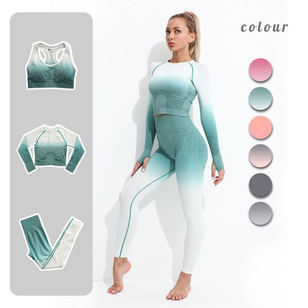 women's sportswear yoga gradients 2/3 piece set tie dye bra sets fitness clothing long sleeve crop high waist leggings suits c0123, Gray
women's sportswear yoga gradients 2/3 piece set tie dye bra sets fitness clothing long sleeve crop high waist leggings suits c0123, Gray