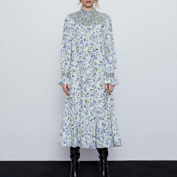 2020 summer womens vintage dress long sleeve floral print vacation style dresses female elegant chiffon straight loose dress, Black;gray
2020 summer womens vintage dress long sleeve floral print vacation style dresses female elegant chiffon straight loose dress, Black;gray