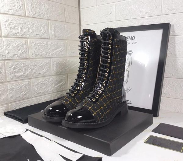 fashion brand designer women boots genuine leather suede color matching lace up zipper mid-calf boots women shoes, Black
fashion brand designer women boots genuine leather suede color matching lace up zipper mid-calf boots women shoes, Black
