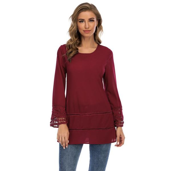 women chiffon shirt 2020 new autumn casual long sleeve hollow out lace splice black blouse female slim long shirt plus size, White
women chiffon shirt 2020 new autumn casual long sleeve hollow out lace splice black blouse female slim long shirt plus size, White