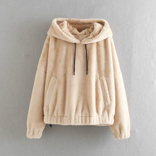 women's fur & faux womens casual pullover ladies pockets soft hooded loose trendy street style overcoat autumn winter, Black
women's fur & faux womens casual pullover ladies pockets soft hooded loose trendy street style overcoat autumn winter, Black