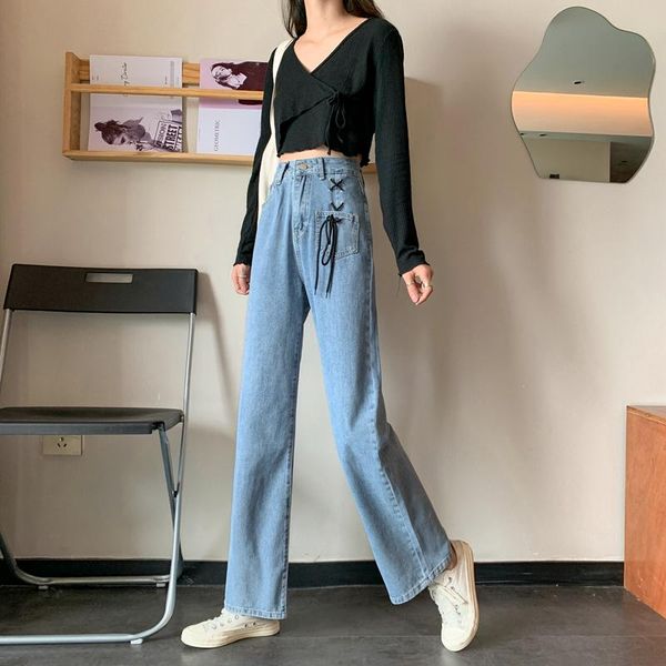 women's jeans woman high waist clothes korean style chic harajuku casual straight pants plus size wide leg long denim clothing, Blue
women's jeans woman high waist clothes korean style chic harajuku casual straight pants plus size wide leg long denim clothing, Blue