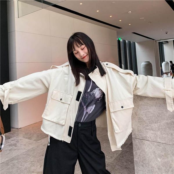 elfsack solid single chic button oversize women denim jacket,2021 autumn elf full sleeve,casual ladies daily safari outwears, Black;brown
elfsack solid single chic button oversize women denim jacket,2021 autumn elf full sleeve,casual ladies daily safari outwears, Black;brown