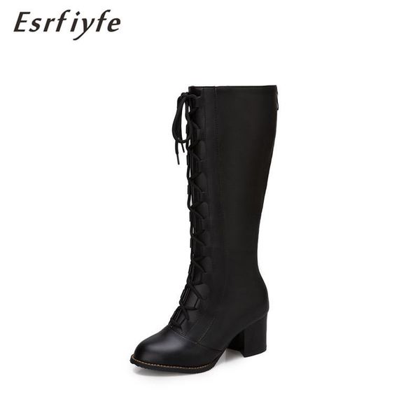 boots esrfiyfe 2021 autumn winter women knee high pu leather lace up shoes round toe heel woman black
boots esrfiyfe 2021 autumn winter women knee high pu leather lace up shoes round toe heel woman black