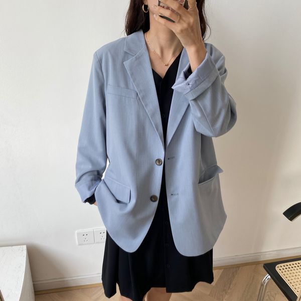 2021 new pure color elegant blazer turn down collar spring coat feminino casual for women v0og, White;black
2021 new pure color elegant blazer turn down collar spring coat feminino casual for women v0og, White;black