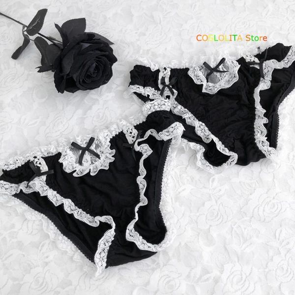 women's panties maid breathable seamless lace bowknot solid color briefs low waist japanese cute girls student sweet comfortable, Black;pink
women's panties maid breathable seamless lace bowknot solid color briefs low waist japanese cute girls student sweet comfortable, Black;pink
