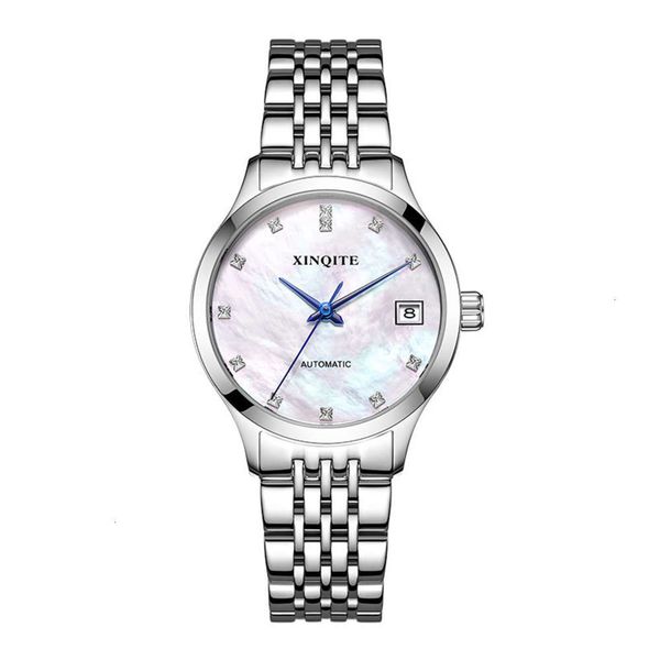 broadcast women's live watch of new automatic mechanical watch natural fritillaria dial calendar women's watch, Slivery;brown
broadcast women's live watch of new automatic mechanical watch natural fritillaria dial calendar women's watch, Slivery;brown