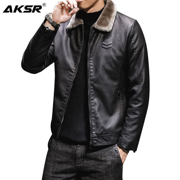 men's leather jacket fur collar solid plus velvet thick faux leather coat men clothing pu fashion classic moto biker male 201026, Black
men's leather jacket fur collar solid plus velvet thick faux leather coat men clothing pu fashion classic moto biker male 201026, Black