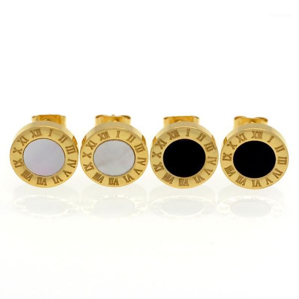 2020 fashion brand jewelry white shell and black enamel roman numeral stud earring stainless steel luxury jewelry female earring1, Golden;silver
2020 fashion brand jewelry white shell and black enamel roman numeral stud earring stainless steel luxury jewelry female earring1, Golden;silver
