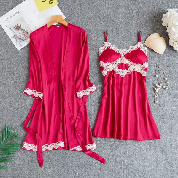 Bride Bidesmaid Wedding Robe Women Sexy 2PCS Sleepwear Satin Nightdress Kimono Bathrobe Gown Lace Intimate Lingerie Homewear, Blue 2pcs
Bride Bidesmaid Wedding Robe Women Sexy 2PCS Sleepwear Satin Nightdress Kimono Bathrobe Gown Lace Intimate Lingerie Homewear, Blue 2pcs