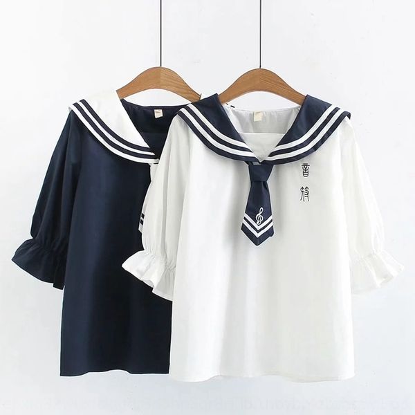 8anaf navy ghckc new girl shirtanchor embroidered shirtshirt boat embroidery tie sweet note du11618 lapel mid sleeve shirt summer, White
8anaf navy ghckc new girl shirtanchor embroidered shirtshirt boat embroidery tie sweet note du11618 lapel mid sleeve shirt summer, White
