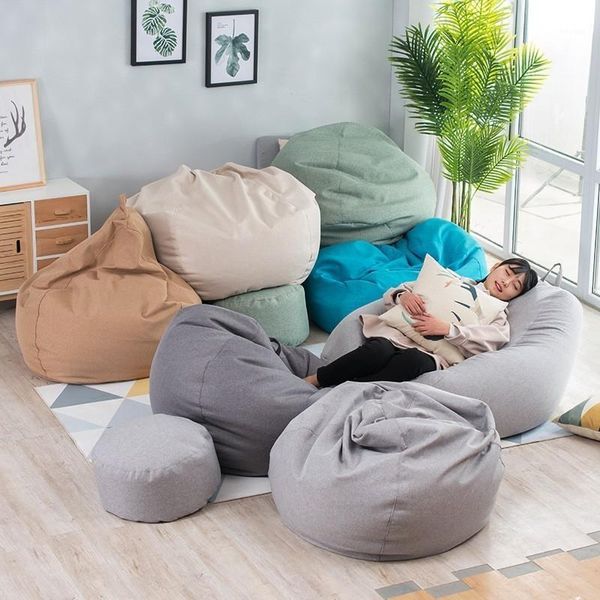 bean bag sofa cover no filler living room bedroom sofa bed lazy casual tatami beanbag chair couch cover1