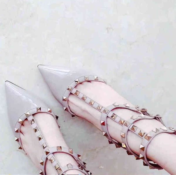 sandals rockstud women's rivets strappy t-strap lady's fashion patent leather pointed toe high heel pumps cage slingback, Black
sandals rockstud women's rivets strappy t-strap lady's fashion patent leather pointed toe high heel pumps cage slingback, Black