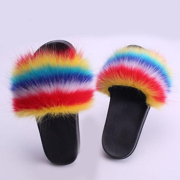 new women's non-slip pvc word fashion slippers home imitation fox fur summer ladies new plush slippers y200423, Black
new women's non-slip pvc word fashion slippers home imitation fox fur summer ladies new plush slippers y200423, Black