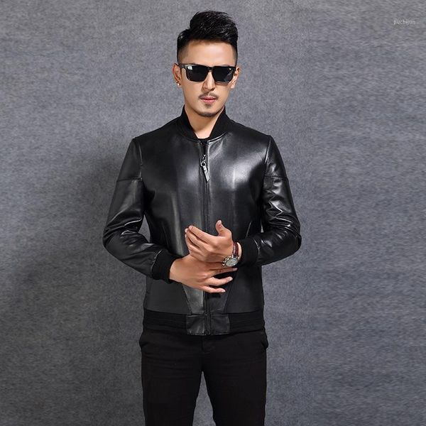 autumn new leather leather men's first layer sheep jacket baseball uniform collar short burst coat thin coat1, Black
autumn new leather leather men's first layer sheep jacket baseball uniform collar short burst coat thin coat1, Black