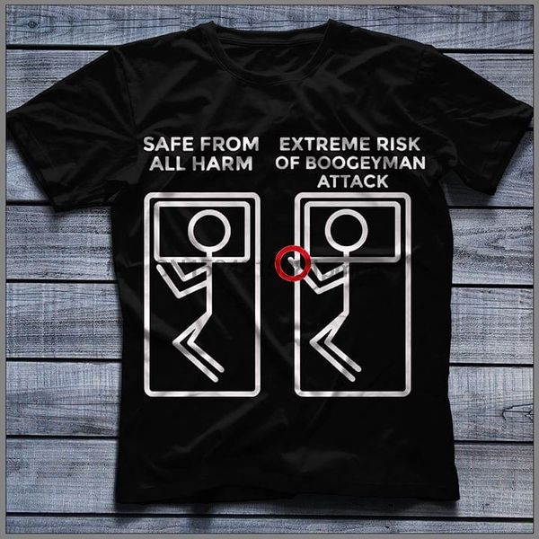 sport men t shirt safe from all harm extreme risk of boogeyman attack sleeping women tshirts
sport men t shirt safe from all harm extreme risk of boogeyman attack sleeping women tshirts