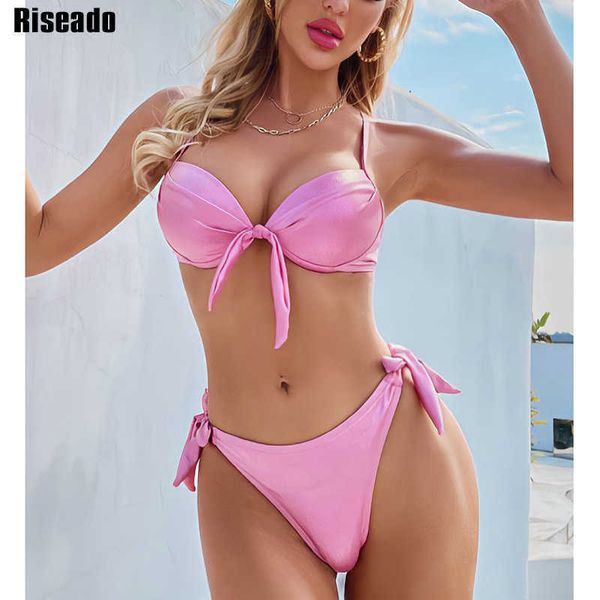 riseado push up women's bikini solid swimwear women knot front swimsuits new underwire biquinis set high cut beachwear, White;black
riseado push up women's bikini solid swimwear women knot front swimsuits new underwire biquinis set high cut beachwear, White;black
