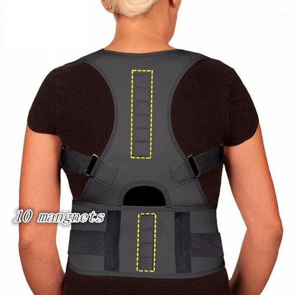 back support grade adjustable magnetic posture brace relieves neck and spine pain improves 1, Black;blue
back support grade adjustable magnetic posture brace relieves neck and spine pain improves 1, Black;blue