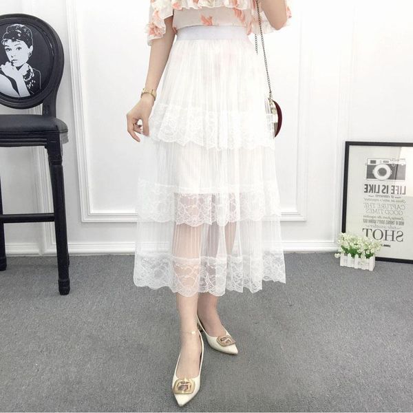 fairyshely 2020 pleated long skirt women summer elastic band high waist mesh lace hollow out skirt white maxi office skirt 1014, Black
fairyshely 2020 pleated long skirt women summer elastic band high waist mesh lace hollow out skirt white maxi office skirt 1014, Black