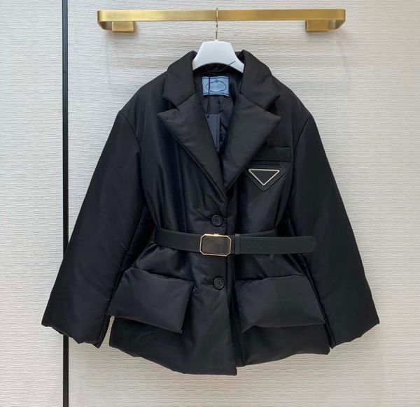 winter parkas women coat with hardware inverted triangle women fashion designer thick coat suits&blazers style come with belt size 36 38 40, Black 
winter parkas women coat with hardware inverted triangle women fashion designer thick coat suits&blazers style come with belt size 36 38 40, Black