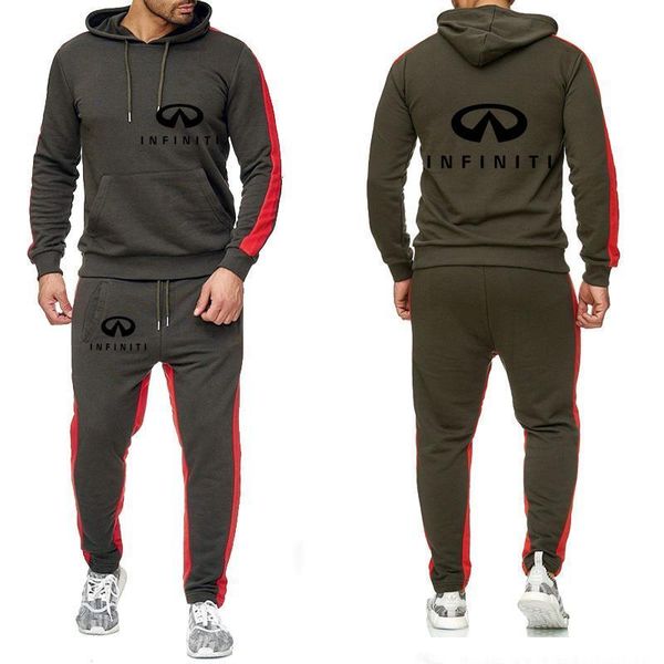 new men hooded infiniti car logo printed spring autumn fashion casual cotton sweatshirt pants two piece set, Gray
new men hooded infiniti car logo printed spring autumn fashion casual cotton sweatshirt pants two piece set, Gray