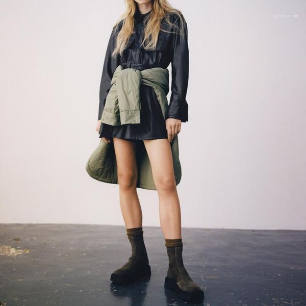 katara turn down collar blouses women fashion black pu leather pockets shirts women elegant long sleeve female ladies jl1, White
katara turn down collar blouses women fashion black pu leather pockets shirts women elegant long sleeve female ladies jl1, White