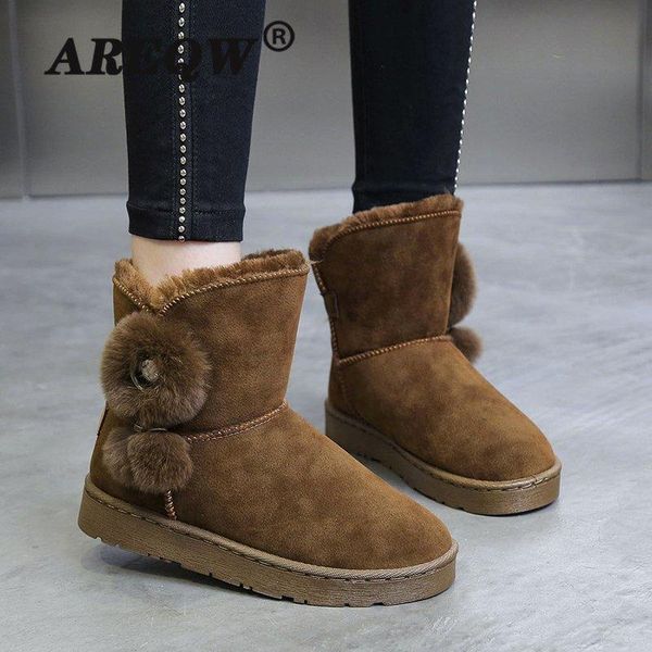 areqw soft lovely fur ball flat ankle boots for 2020 winter short plush waterproof snow boots woman platform shoes ladies, Black
areqw soft lovely fur ball flat ankle boots for 2020 winter short plush waterproof snow boots woman platform shoes ladies, Black