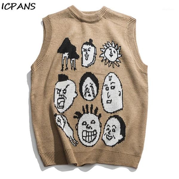 men's vests icpans cartoon couple sweater men women fashion waistcoat autumn spring 2021 sleeveless jackets hip hop1, Black;white
men's vests icpans cartoon couple sweater men women fashion waistcoat autumn spring 2021 sleeveless jackets hip hop1, Black;white