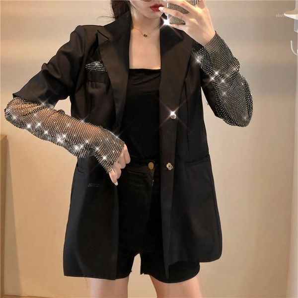 women's suits & blazers arrival spring solid luxury blazer for women long sleeve diamond patchwork elegant coat female fashion suit clo, White;black
women's suits & blazers arrival spring solid luxury blazer for women long sleeve diamond patchwork elegant coat female fashion suit clo, White;black