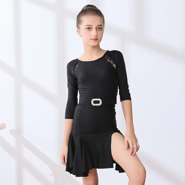 stage wear girls latin dance clothing summer short sleeves clothes kids black dress dancing outfit practice salsa child bi481, Black;red
stage wear girls latin dance clothing summer short sleeves clothes kids black dress dancing outfit practice salsa child bi481, Black;red