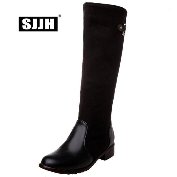 boots sjjh women patchwork riding with round toe square heel plush zip knee-high fashion formal shoes large size q4011, Black
boots sjjh women patchwork riding with round toe square heel plush zip knee-high fashion formal shoes large size q4011, Black