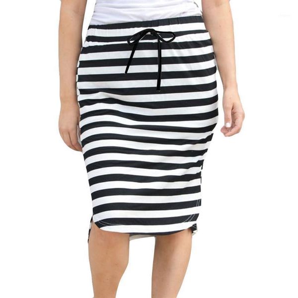women's fashion striped high-waisted cotton skirt with elastic bands on both sides irregular hem knee-length skirt1, Black
women's fashion striped high-waisted cotton skirt with elastic bands on both sides irregular hem knee-length skirt1, Black