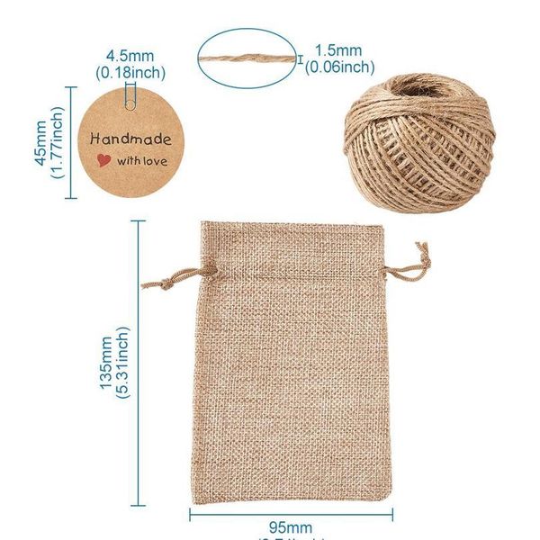 1set burlap packing pouches drawstring bags with jewelry display kraft paper price tags and hemp cord twine string for jllbip
1set burlap packing pouches drawstring bags with jewelry display kraft paper price tags and hemp cord twine string for jllbip