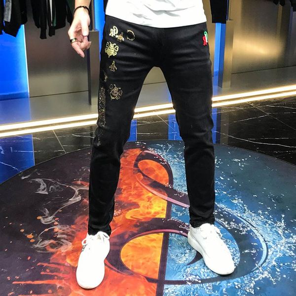 fashion brand personalized versatile jeans men's new fall 2020 letter sequins little bee embroidery black handsome pants man, Blue
fashion brand personalized versatile jeans men's new fall 2020 letter sequins little bee embroidery black handsome pants man, Blue