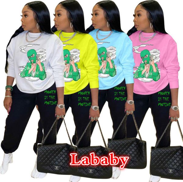 women tracksuits two pieces set designer 2021 outfits leisure cartoon pattern letters printed long sleeve pants ladies casual sportwear, White
women tracksuits two pieces set designer 2021 outfits leisure cartoon pattern letters printed long sleeve pants ladies casual sportwear, White