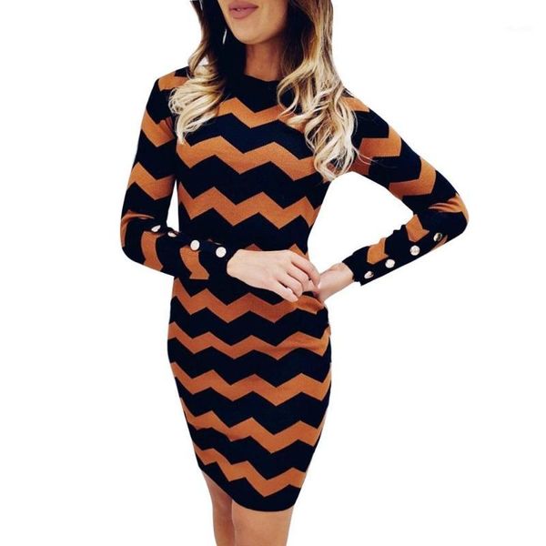 autumn fashion bottoming dress women o-neck long sleeve stripe button slim mini dress wild clothing1, Black;gray
autumn fashion bottoming dress women o-neck long sleeve stripe button slim mini dress wild clothing1, Black;gray