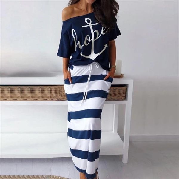 summer boat anchor print stripe dress short sleeve off shoulder beach skirts and casual loose 2 piec o neck women, Gray
summer boat anchor print stripe dress short sleeve off shoulder beach skirts and casual loose 2 piec o neck women, Gray
