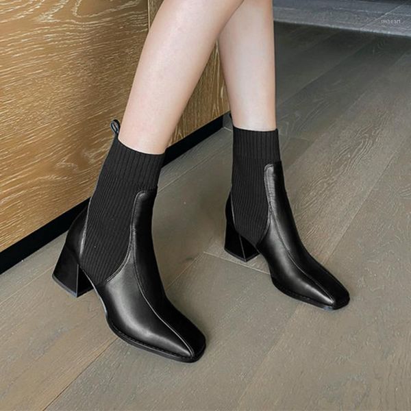 boots sweet female knitting socks genuine leather square hhigh eels women warm ankle dancing party shoes woman1, Black
boots sweet female knitting socks genuine leather square hhigh eels women warm ankle dancing party shoes woman1, Black
