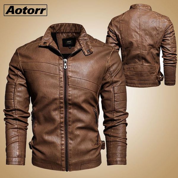 men winter warm motorcycle vintage leather jacket coat male outfit fashion biker zipper pocket design pu leather jacket man, Black;brown
men winter warm motorcycle vintage leather jacket coat male outfit fashion biker zipper pocket design pu leather jacket man, Black;brown