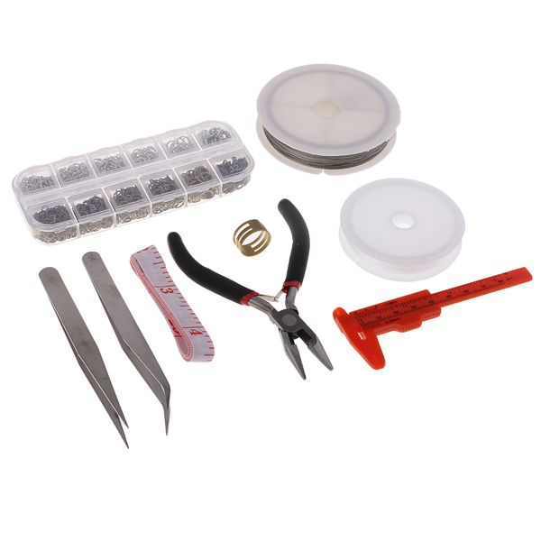 8 pieces jewelry making supplies repair tools kit jewelry pliers beading wire open jump rings & lobster clasps accessories box, White
8 pieces jewelry making supplies repair tools kit jewelry pliers beading wire open jump rings & lobster clasps accessories box, White
