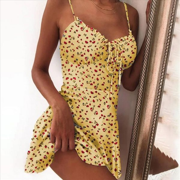 summer women mini dress floral print tie front v neck elegant fashion ladies spaghetti strap floral print dress, Black;gray
summer women mini dress floral print tie front v neck elegant fashion ladies spaghetti strap floral print dress, Black;gray