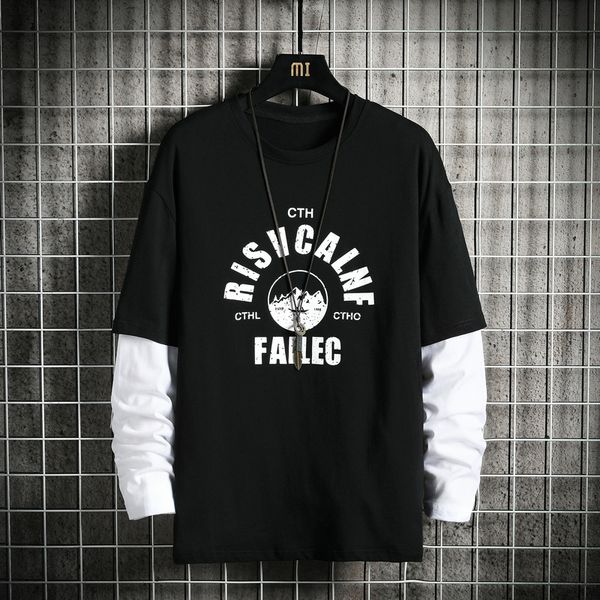 2021 new autumn fashion oversize pieces black impression male long sleeve neck shirt for man t cbyt, White;black
2021 new autumn fashion oversize pieces black impression male long sleeve neck shirt for man t cbyt, White;black