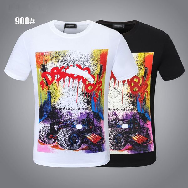 dsq pattern t-shirt d2 phantom 2022ss mens designer t shirt paris fashion tshirts summer male quality 100% cotton to890, White;black