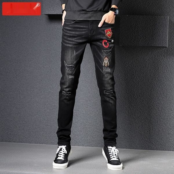 ucuwg spring style summer new and skinny ripped tight pants and jeansjeans slim men's trousers men's korean style black embroidere, Blue
ucuwg spring style summer new and skinny ripped tight pants and jeansjeans slim men's trousers men's korean style black embroidere, Blue