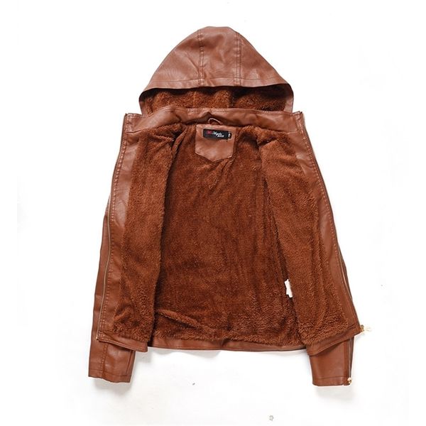 women's pu faux leather jacket cashmere hood hat detachable short leather jacket fashion warm motorcyclejacket outwear female 201223, Black
women's pu faux leather jacket cashmere hood hat detachable short leather jacket fashion warm motorcyclejacket outwear female 201223, Black